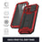 R-JUST Phone Protector Cover Kickstand Shell with Tempered Glass Screen Protector and Camera Slider for iPhone 13 Pro 6.1 inch - Red - 3