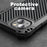 R-JUST AMIRA Shockproof Aluminium Alloy + Silicone + Tempered Glass Hybrid Phone Case Cover for iPhone 13 6.1 inch - Black - 6