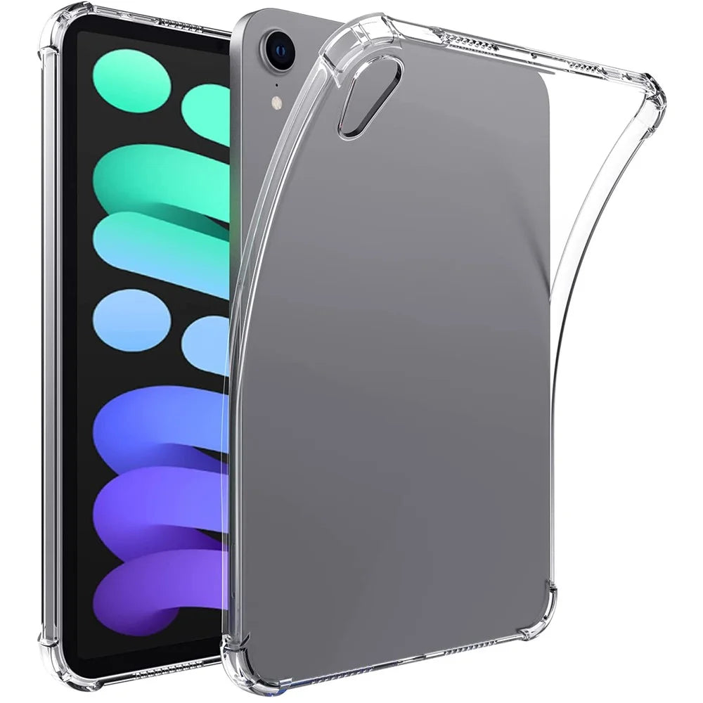 Clear Transparent Four Airbag Anti-Fall Soft TPU Back Tablet Case Protective Cover for iPad mini (2024) / mini (2021) - 1