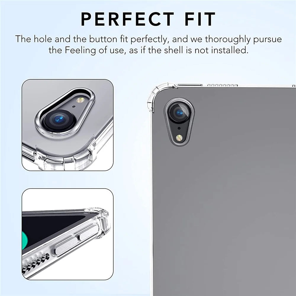 Four Corner Airbag Anti-Fall Transparent Soft TPU Phone Case Shell with Tempered Glass Screen Protector for iPad mini (2024) / mini (2021) - 3