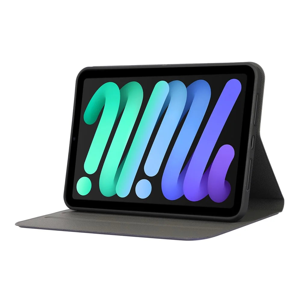 For iPad mini (2024) / mini (2021) Protective Case Auto Wake / Sleep PU Leather Tablet Cover with Stand - Black - 5