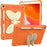 Dual-color PC + Silicone Butterfly Shape Kickstand Tablet Cover Case with Shoulder Strap for iPad 10.2 (2021)/(2020)/(2019) - Beige/Orange - 6