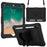 Butterfly Shape Kickstand PC + Silicone Tablet Case Cover with Shoulder Strap for iPad 9.7-inch (2018)/(2017)/iPad Air 2 - Black - 1