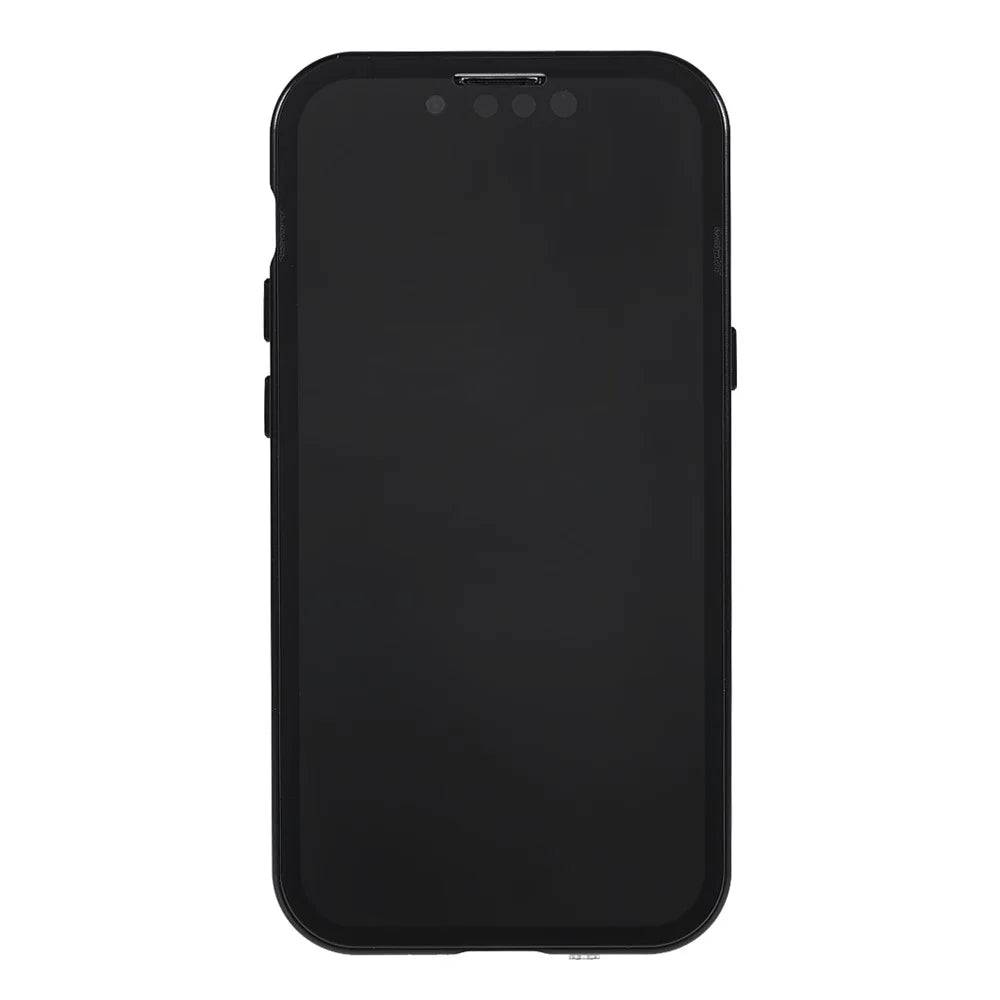 Privacy-Protected 35 Degrees Anti-Peep Powerful Magnetic Metal Frame + Double-Sided Tempered Glass Phone Case for iPhone 13 6.1 inch - Black - 3