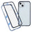 Drop and Shock Resistant Bright Double-sided Tempered Glass + Magnetic Metal Frame Phone Case for iPhone 13 6.1 inch - Blue - 1