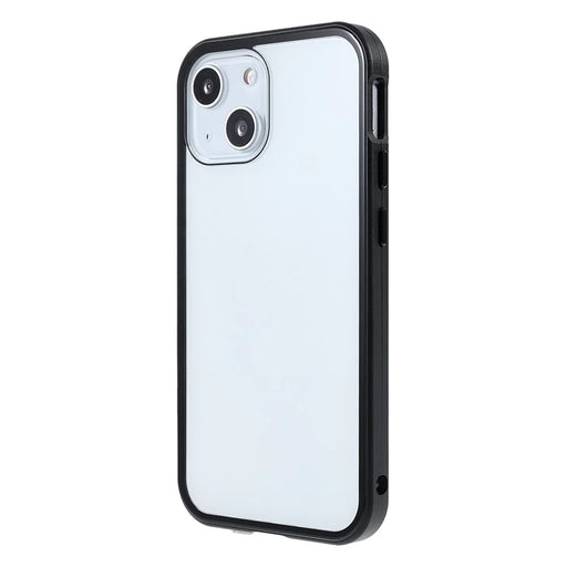 Double-Sided High-Transparent Tempered Glass + Detachable 2-in-1 Magnetic Metal Frame Phone Case for iPhone 13 mini 5.4 inch - Black - 2