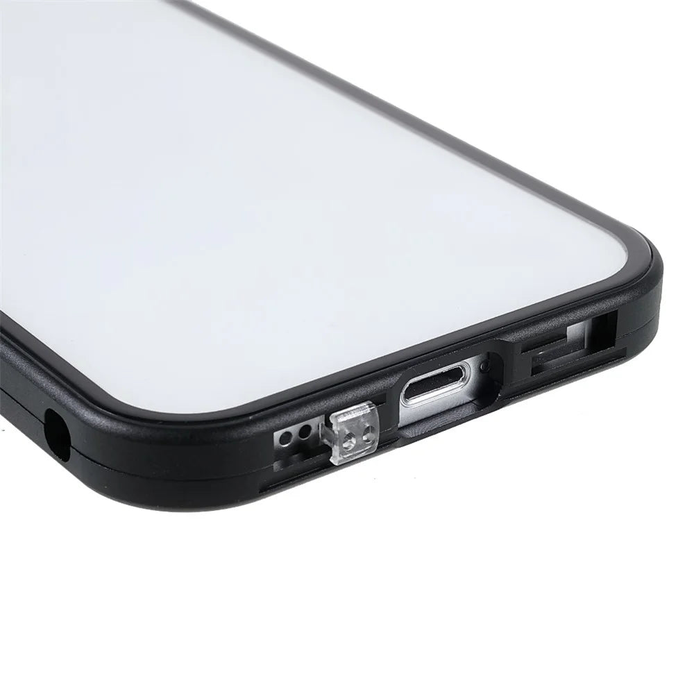 Double-Sided High-Transparent Tempered Glass + Detachable 2-in-1 Magnetic Metal Frame Phone Case for iPhone 13 mini 5.4 inch - Black - 5