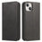 Strong Magnetic Closure Leather Wallet Stand Phone Cover Case for iPhone 13 6.1 inch - Black - 1