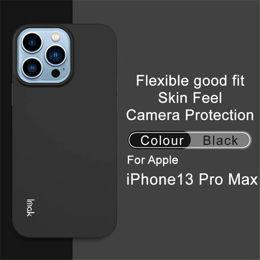IMAK UC-2 Series Scratch-resistant Flexible TPU Skin-feel Phone Cover Case for iPhone 13 Pro Max 6.7 inch - Black - 2