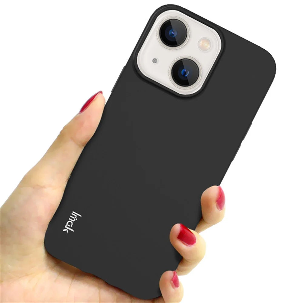 IMAK UC-2 Series Soft TPU Skin-feel Cell Phone Protective Case Cover for iPhone 13 mini 5.4 inch - Black - 4