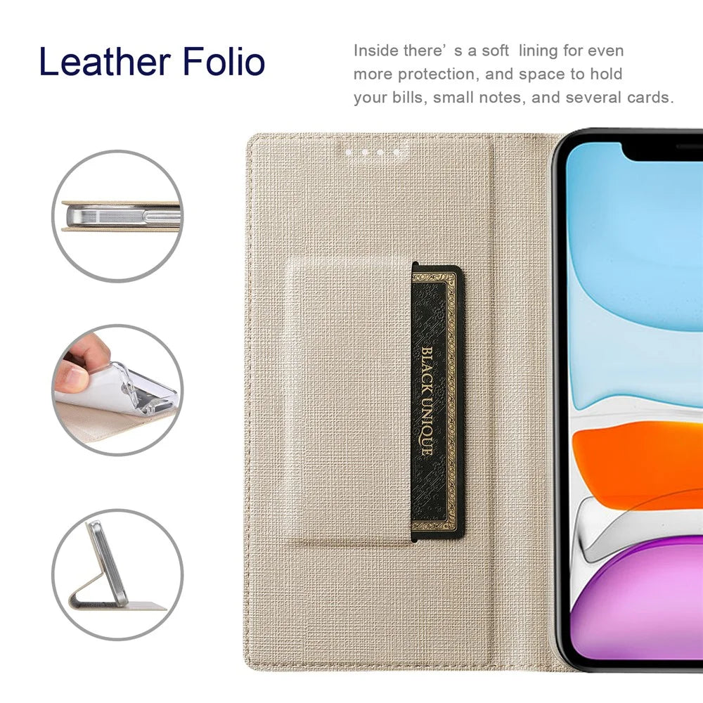 VILI DMX Series Automatic Absorption Drop-Resistant Leather Protector Stand Cover with Single Card Slot for iPhone 13 mini 5.4 inch - Khaki - 5