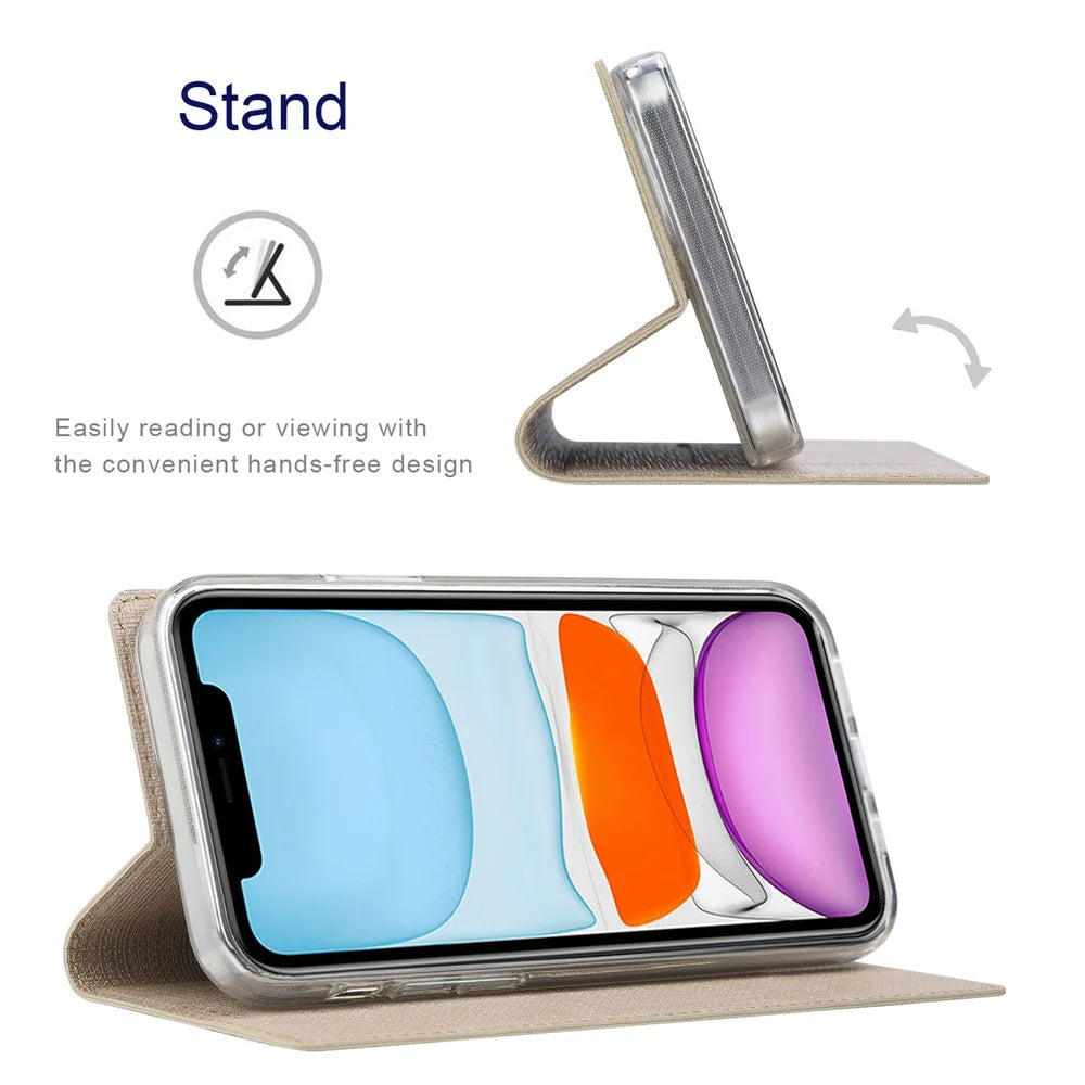 VILI DMX Series Automatic Absorption Drop-Resistant Leather Protector Stand Cover with Single Card Slot for iPhone 13 mini 5.4 inch - Khaki - 7
