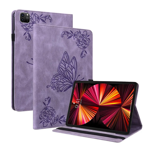 Tablet Leather Case Butterfly Flower Pattern for iPad Air 11 (2026) / (2025) / (2024) / Air (2022) / (2020) / Pro 11-inch (2021) - Purple - 1
