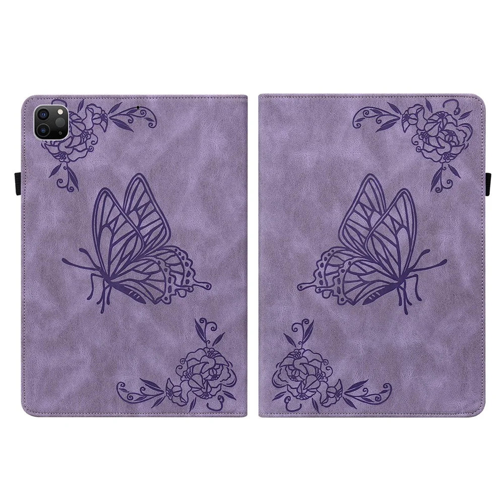 Tablet Leather Case Butterfly Flower Pattern for iPad Air 11 (2026) / (2025) / (2024) / Air (2022) / (2020) / Pro 11-inch (2021) - Purple - 2
