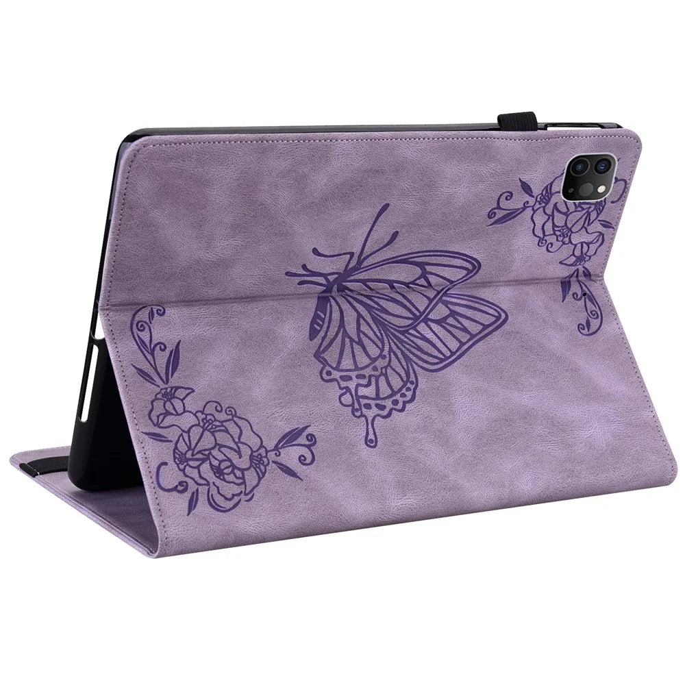 Tablet Leather Case Butterfly Flower Pattern for iPad Air 11 (2026) / (2025) / (2024) / Air (2022) / (2020) / Pro 11-inch (2021) - Purple - 4