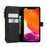 For iPhone 12 / 12 Pro Phone Cases with Strap CASEME C30 Zipper Multiple Card Holder PU Leather Cover - Black - 6