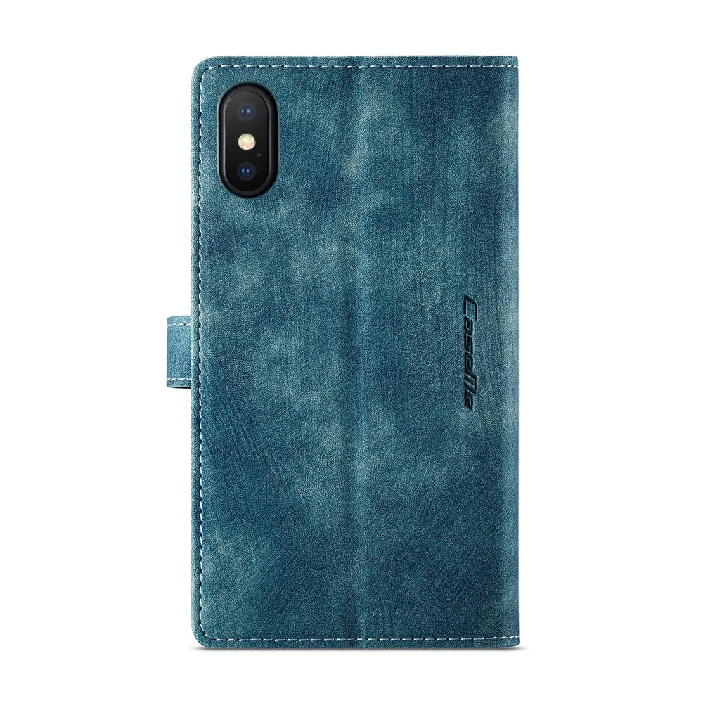 For iPhone XS Max Phone Cases with Strap CASEME C30 Zipper Multiple Card Holder PU Leather Cover - Green - 3