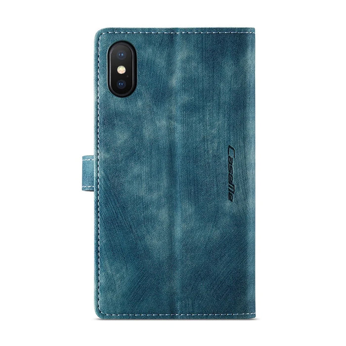 For iPhone XS Max Phone Cases with Strap CASEME C30 Zipper Multiple Card Holder PU Leather Cover - Green - 3