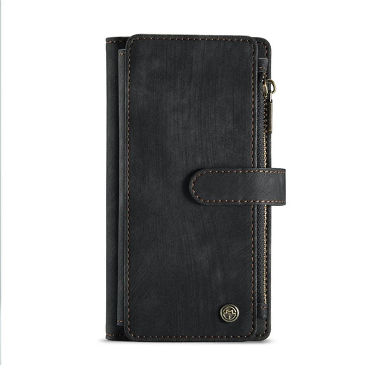 For iPhone X / XS Phone Cases with Strap CASEME C30 Zipper Multiple Card Holder PU Leather Cover - Black - 2