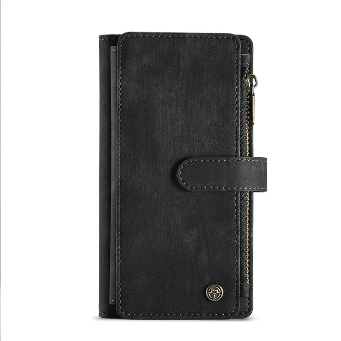 For iPhone X / XS Phone Cases with Strap CASEME C30 Zipper Multiple Card Holder PU Leather Cover - Black - 2