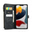 For iPhone 12 Pro Max Phone Cases with Strap CASEME C30 Zipper Multiple Card Holder PU Leather Cover - Black - 6