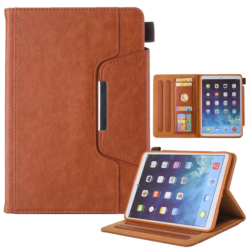 Full Protection PU Leather Stand Wallet Tablet Cover with Auto Sleep / Wake for iPad mini (2024) / mini (2021) - Brown - 1