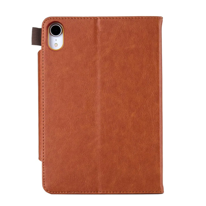 Full Protection PU Leather Stand Wallet Tablet Cover with Auto Sleep / Wake for iPad mini (2024) / mini (2021) - Brown - 3