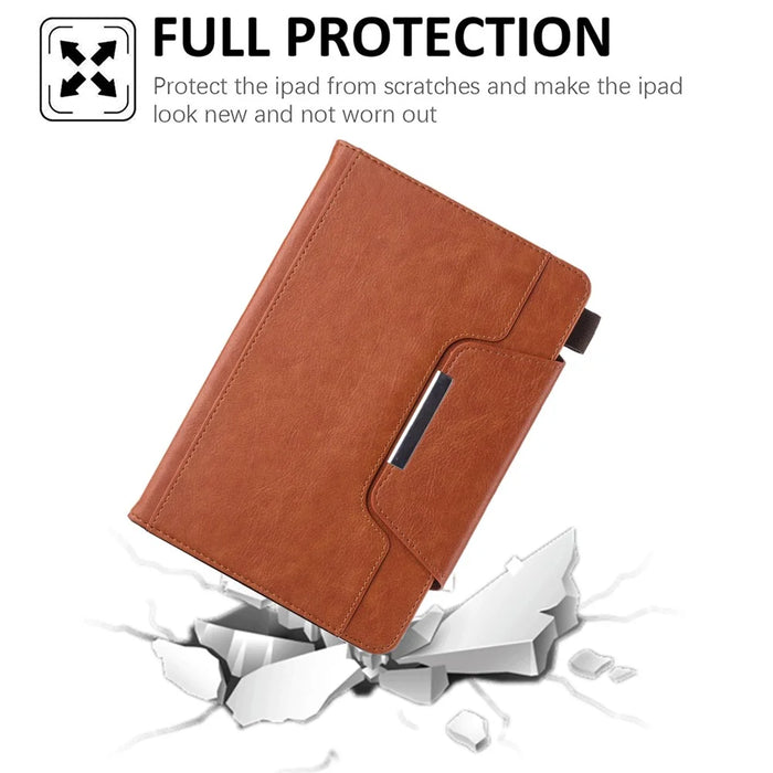 Full Protection PU Leather Stand Wallet Tablet Cover with Auto Sleep / Wake for iPad mini (2024) / mini (2021) - Brown - 6