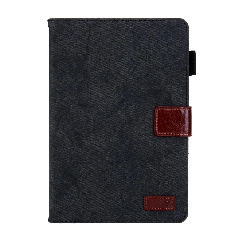 Cloth Texture Card Slots PU Leather Business Folio Stand Cover with Auto Wake / Sleep for iPad mini (2024) / mini (2021) - Black - 2