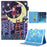 Stand Cross Texture Pattern Printing Leather Case with Auto Wake / Sleep for iPad mini (2024) / mini (2021) - Girl on The Moon - 1
