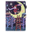 Stand Cross Texture Pattern Printing Leather Case with Auto Wake / Sleep for iPad mini (2024) / mini (2021) - Girl on The Moon - 2