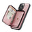 JEEHOOD Well-protected Anti-fall Magnetic Detachable 2-in-1 Hybrid Case with Zippered Wallet Kickstand for iPhone 13 Pro 6.1 inch - Pink - 1