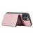 JEEHOOD Well-protected Anti-fall Magnetic Detachable 2-in-1 Hybrid Case with Zippered Wallet Kickstand for iPhone 13 Pro 6.1 inch - Pink - 5
