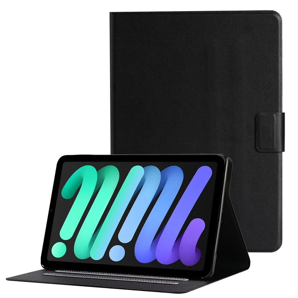Solid Color Anti-Drop Magnetic Clasp Auto Wake / Sleep Leather Case with Stand for Apple iPad mini (2024) / mini (2021) / mini 6 - Black - 1