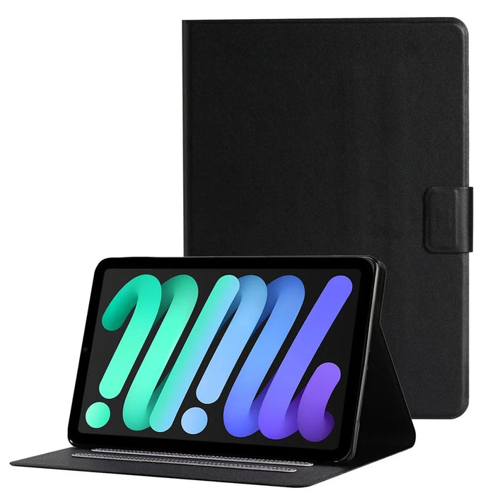 Solid Color Anti-Drop Magnetic Clasp Auto Wake / Sleep Leather Case with Stand for Apple iPad mini (2024) / mini (2021) / mini 6 - Black - 1