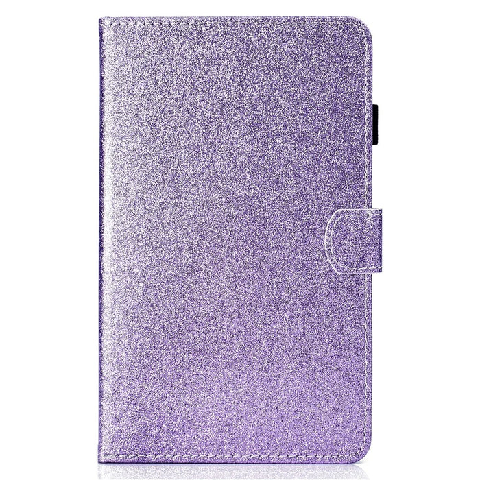Glittery Powder Card Slots Stand PU Leather + TPU Shell for iPad mini (2024) / mini (2021) - Purple - 2