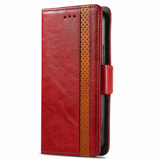 For iPhone SE (2022) / SE (2020) / 8 / 7 / 6 Phone Cases CASENEO PU Leather Cover Stand with RFID Blocking Wallet - Red - 2