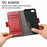 For iPhone SE (2022) / SE (2020) / 8 / 7 / 6 Phone Cases CASENEO PU Leather Cover Stand with RFID Blocking Wallet - Red - 6