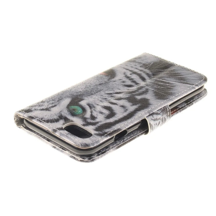 Wallet Stand Leather Case for iPhone SE (2020)/SE (2022)/8/7 4.7 inch - Tiger with Green Eye - 4