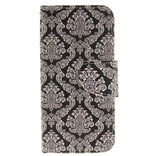 Patterned Card Holder Leather Case for iPhone SE (2020)/SE (2022)/8/7 4.7 inch - Damask Flowers - 1