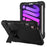Contrast Color PC + TPU + Silicone Shockproof Tablet Case Cover with Kickstand for iPad mini (2024) / mini (2021) - Black / Black - 1