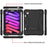 Contrast Color PC + TPU + Silicone Shockproof Tablet Case Cover with Kickstand for iPad mini (2024) / mini (2021) - Black / Black - 2