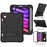 Contrast Color PC + TPU + Silicone Shockproof Tablet Case Cover with Kickstand for iPad mini (2024) / mini (2021) - Black / Black - 3