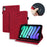 Flower Pattern Imprinting Leather Tablet Stand Cover with Card Slots for iPad mini (2024) / mini (2021) / mini 6 - Red - 1