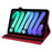 Flower Pattern Imprinting Leather Tablet Stand Cover with Card Slots for iPad mini (2024) / mini (2021) / mini 6 - Red - 5
