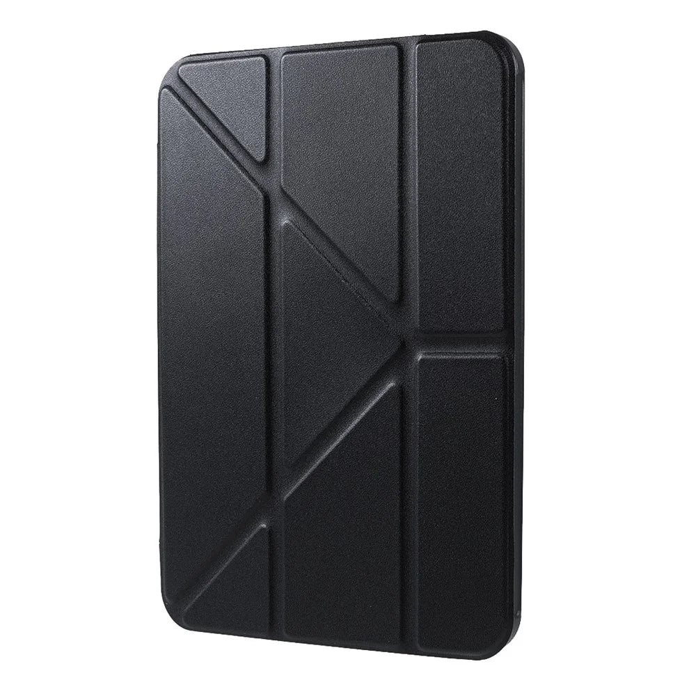 Folio Stand Deformable Silicone + PU Leather Smart Tablet Cover with Auto Wake / Sleep for iPad mini (2024) / mini (2021) - Black - 2