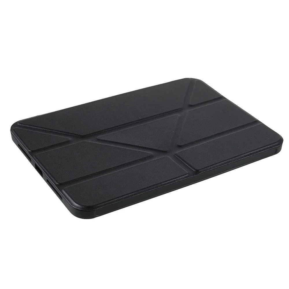 Folio Stand Deformable Silicone + PU Leather Smart Tablet Cover with Auto Wake / Sleep for iPad mini (2024) / mini (2021) - Black - 4