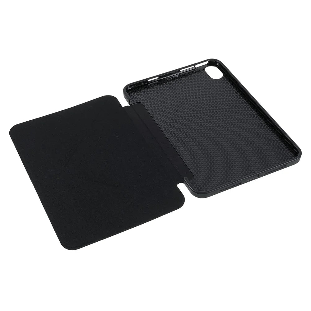 Folio Stand Deformable Silicone + PU Leather Smart Tablet Cover with Auto Wake / Sleep for iPad mini (2024) / mini (2021) - Black - 6