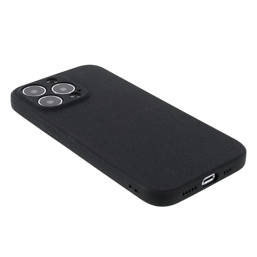 Double-Sided Frosted Wear-Resistant Slim Light TPU Phone Shell for iPhone 13 Pro 6.1 inch - Black - 4