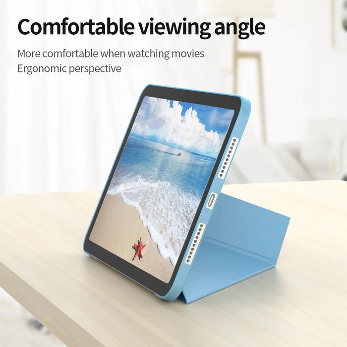 Magnetic Absorption Origami Smart TPU + PU Leather Case Tablet Cover for iPad mini (2024) / mini (2021) - Midnight Green - 4